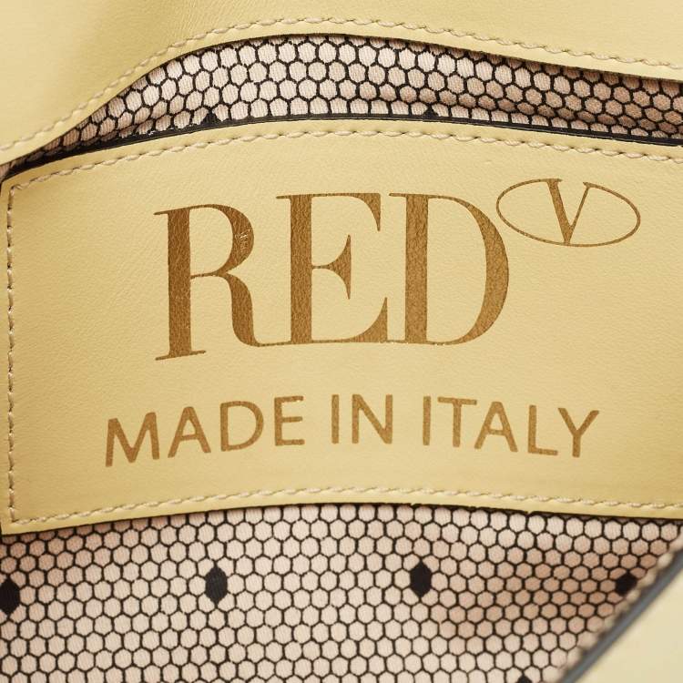 Pre Owned RED Valentino Light Yellow Leather Bow Chain Clutch
