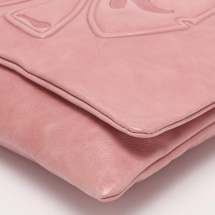 Pre Owned حقيبة كروس بودي فالنتينو أحمر جلد وردي بنقشة فيونكة