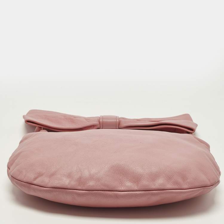 Pre Owned RED Valentino Bow Pink Leather Hobo 
