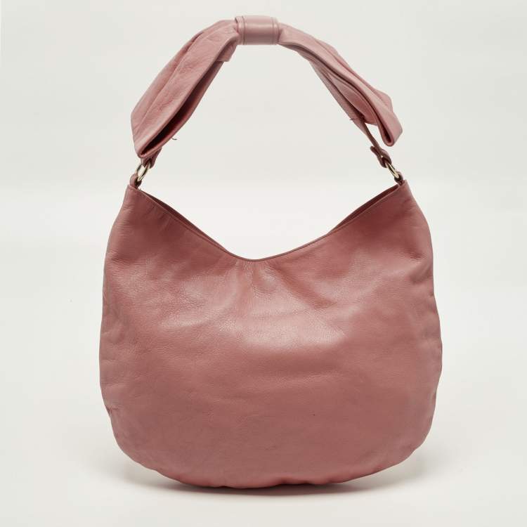 Pre Owned RED Valentino Bow Pink Leather Hobo 