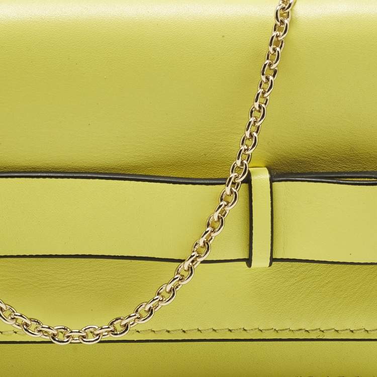 Pre Owned RED Valentino Yellow Leather Chain Clutch