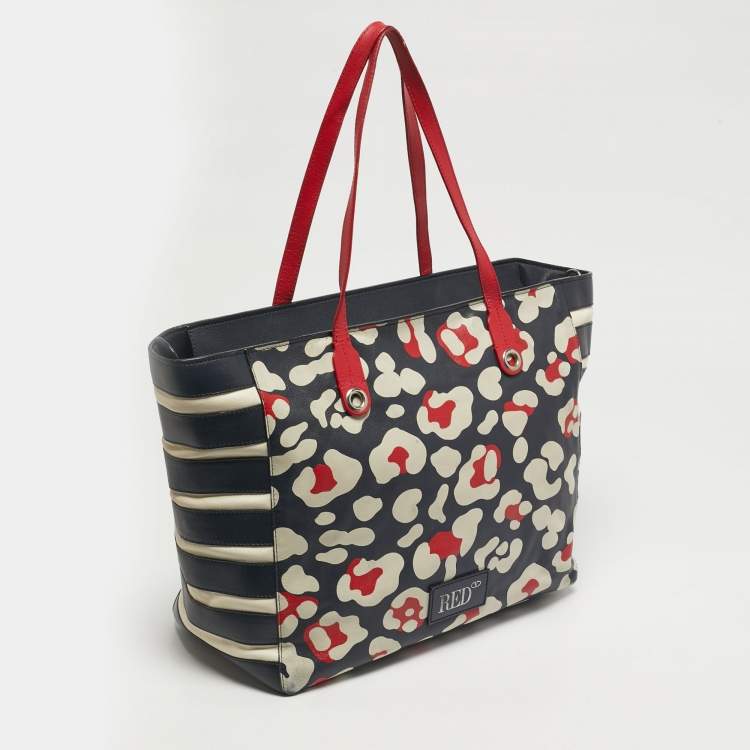 Pre Owned RED Valentino Multicolor Leather Zip Shopper Tote