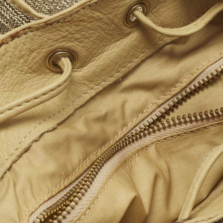 مملوكة مسبقًا RED Valentino Small Gold/Cream Sequins Drawstring Backpack