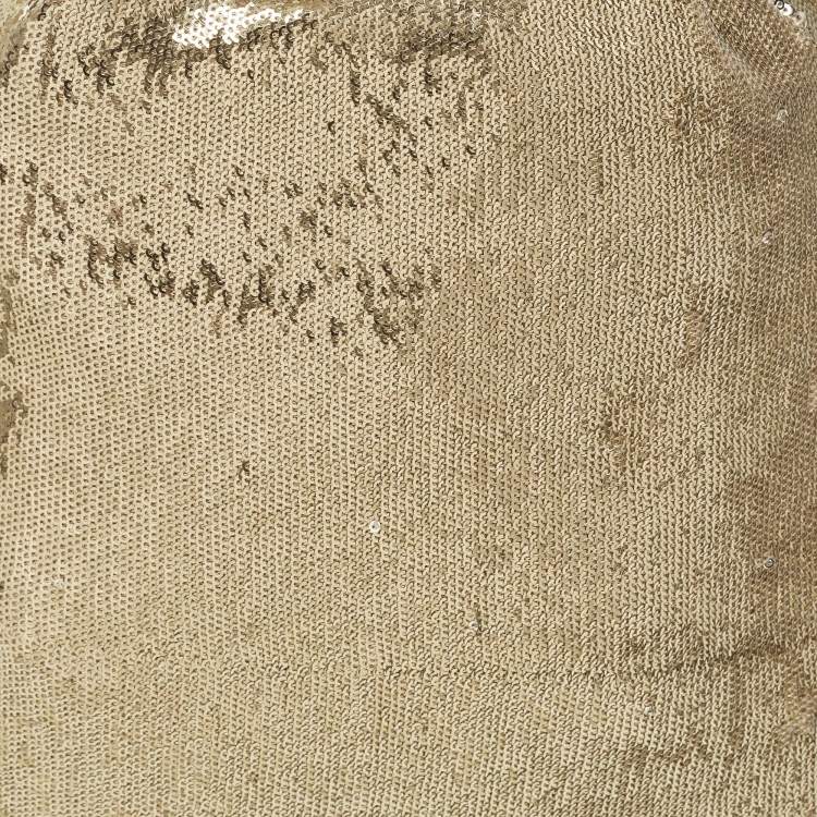 مملوكة مسبقًا RED Valentino Small Gold/Cream Sequins Drawstring Backpack