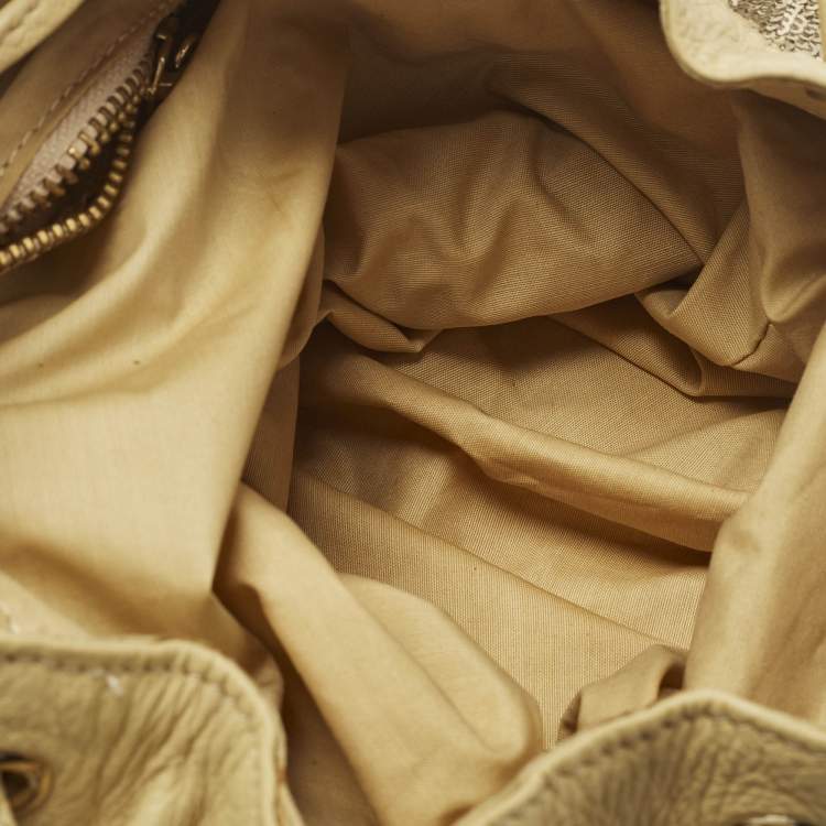 مملوكة مسبقًا RED Valentino Small Gold/Cream Sequins Drawstring Backpack