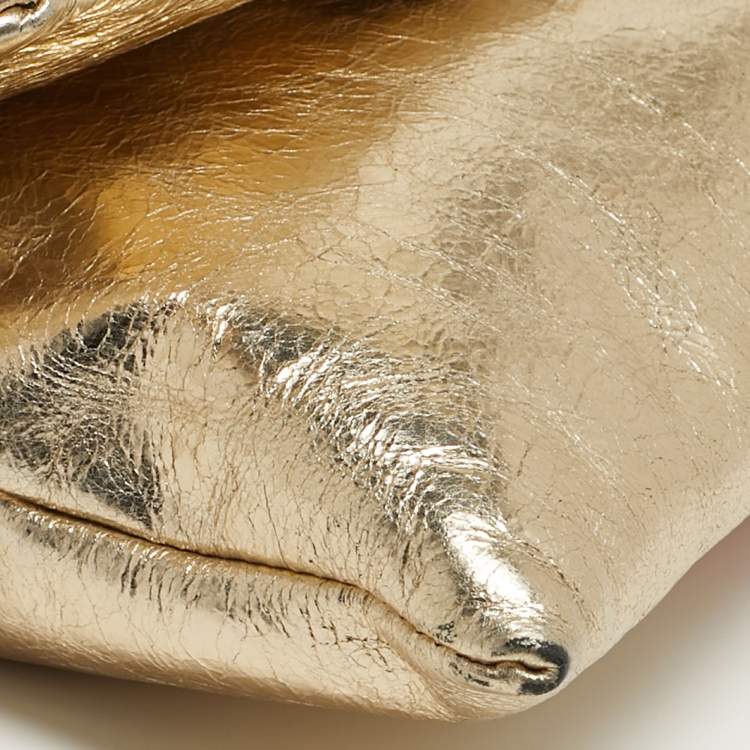 Pre Owned RED Valentino Bow Gold Leather Chain Clutch