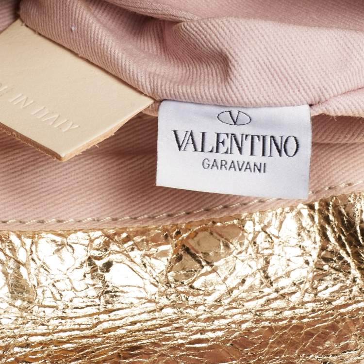 Pre Owned RED Valentino Bow Gold Leather Chain Clutch