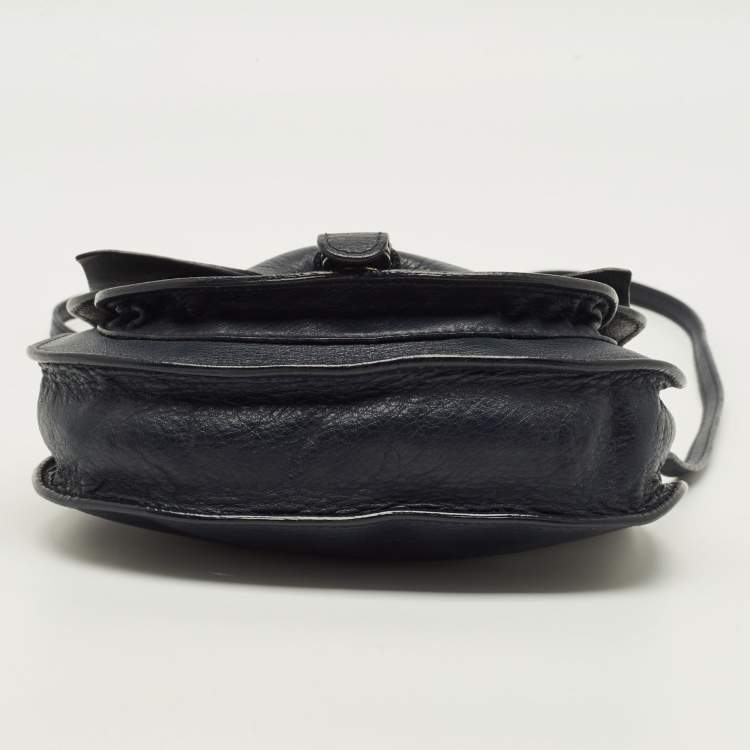 Pre Owned RED Valentino Bow Navy Blue Leather Crossbody Bag