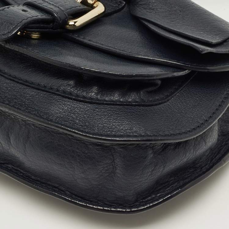 Pre Owned RED Valentino Bow Navy Blue Leather Crossbody Bag