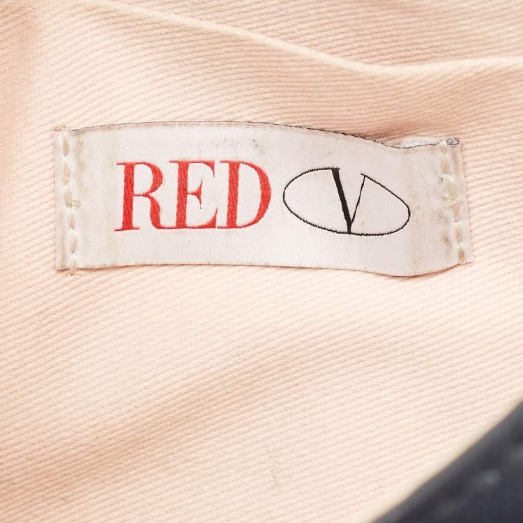 Pre Owned RED Valentino Bow Navy Blue Leather Crossbody Bag