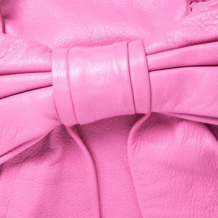 Pre Owned RED Valentino Pink Leather Bow Sacthel