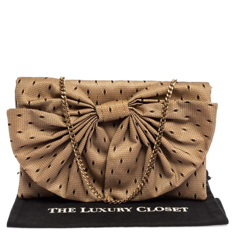 Pre Owned RED Valentino Lace Daisy Bow Chain Clutch