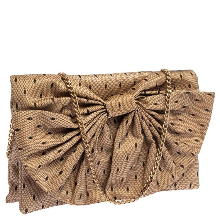 Pre Owned RED Valentino Lace Daisy Bow Chain Clutch