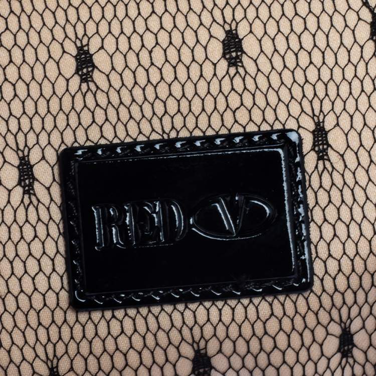 Pre Owned RED Valentino Lace Daisy Bow Chain Clutch