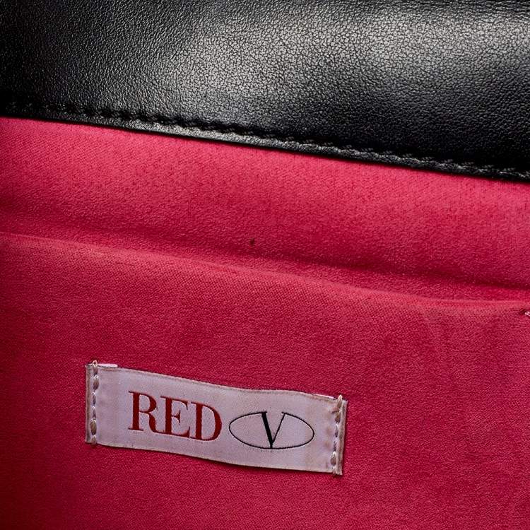 Pre Owned RED Valentino Blue/Black Leather Flap Shoulder Bag