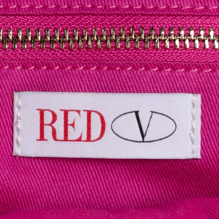 Pre Owned RED Valentino Beige/Pink Raffia And Lace Bow Tote