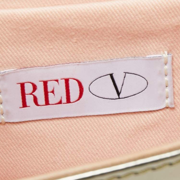 Pre Owned RED Valentino Light Gold Mirror Laminated Leather Flap Top Handle Bag