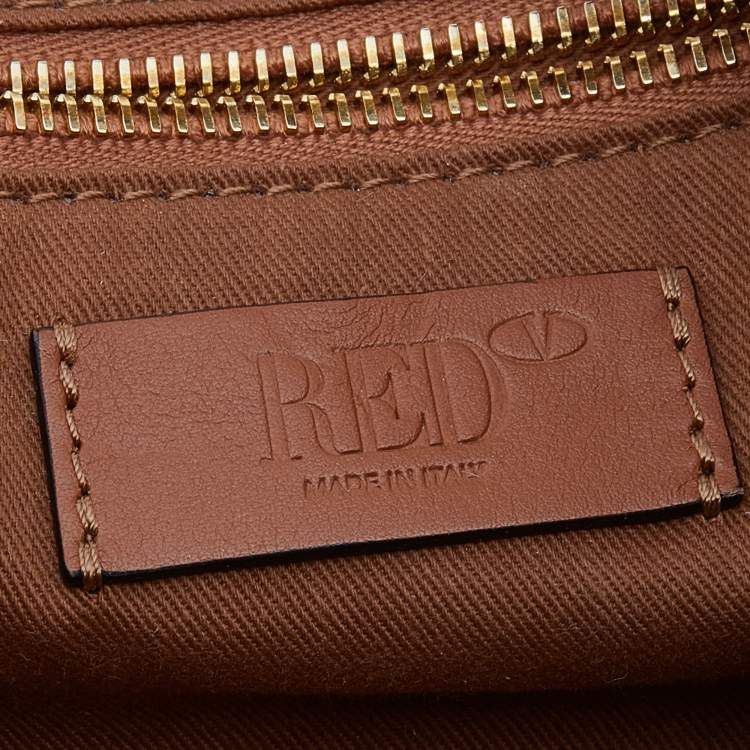 Pre Owned RED Valentino Brown Leather Sin Shoulder Bag