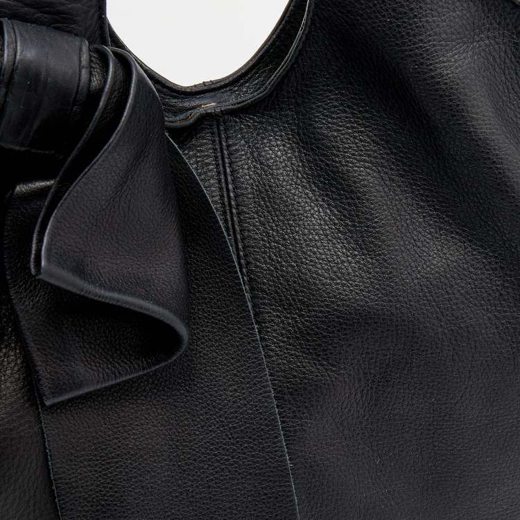 Pre Owned RED Valentino Black Leather Bow Tote 