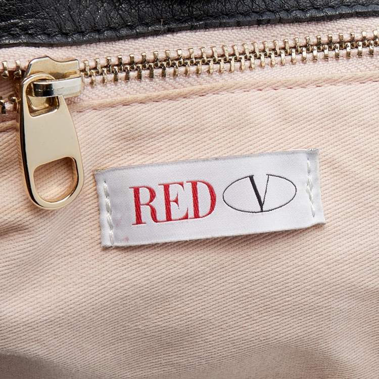Pre Owned RED Valentino Black Leather Bow Tote 