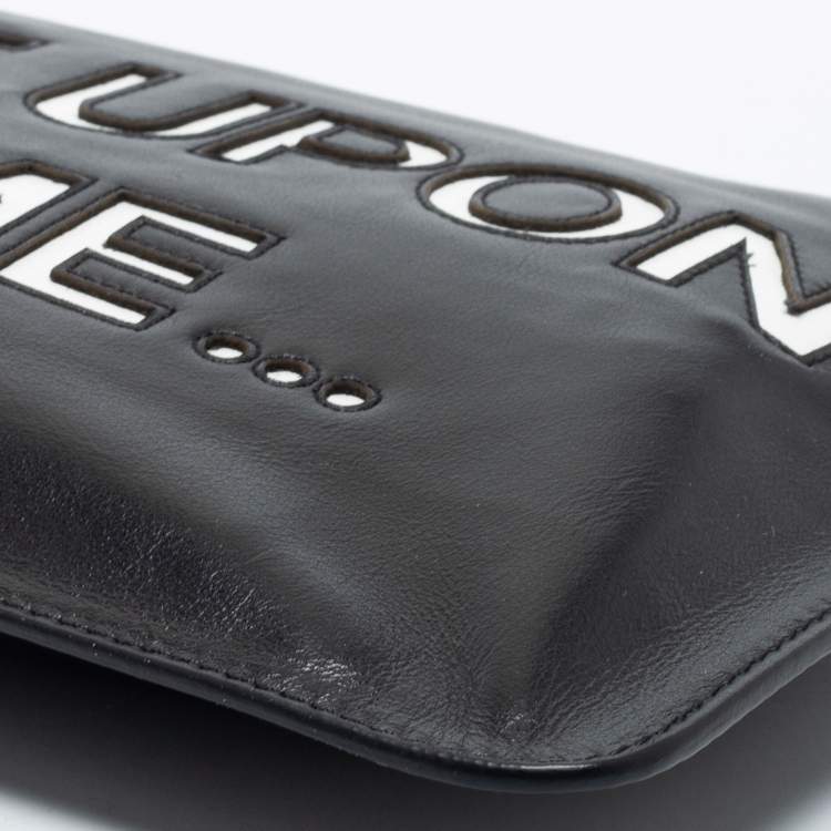 Pre Owned RED Valentino Black Leather Wristlet Clutch