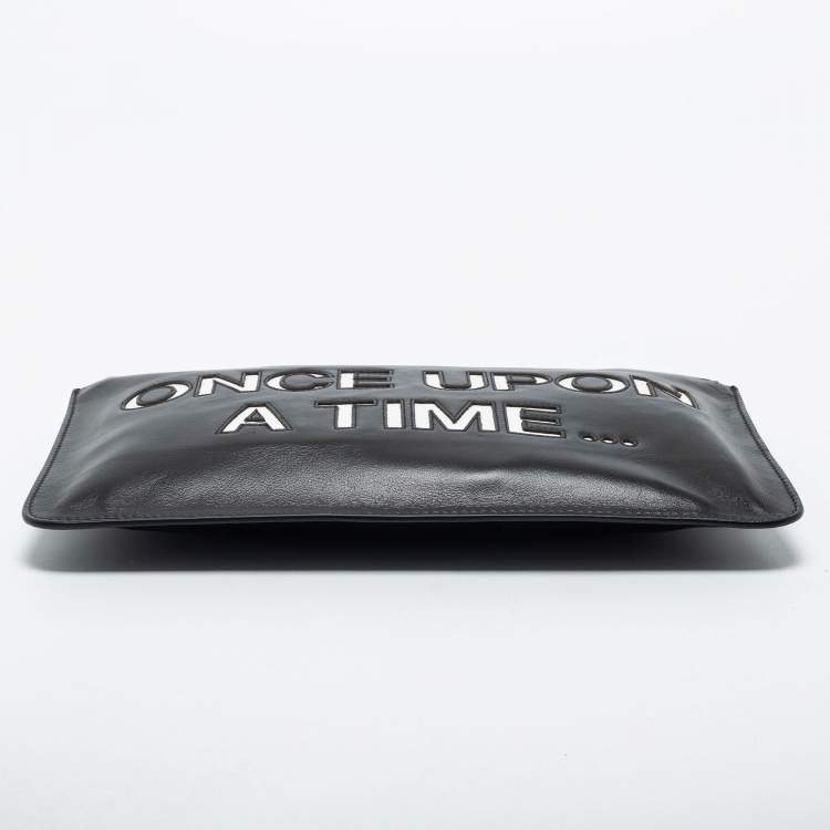 Pre Owned RED Valentino Black Leather Wristlet Clutch