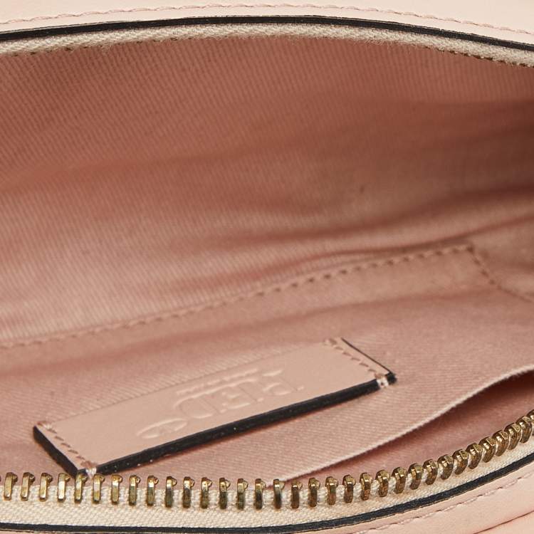 Pre Owned RED Valentino Peach Leather Bow Shell Clutch