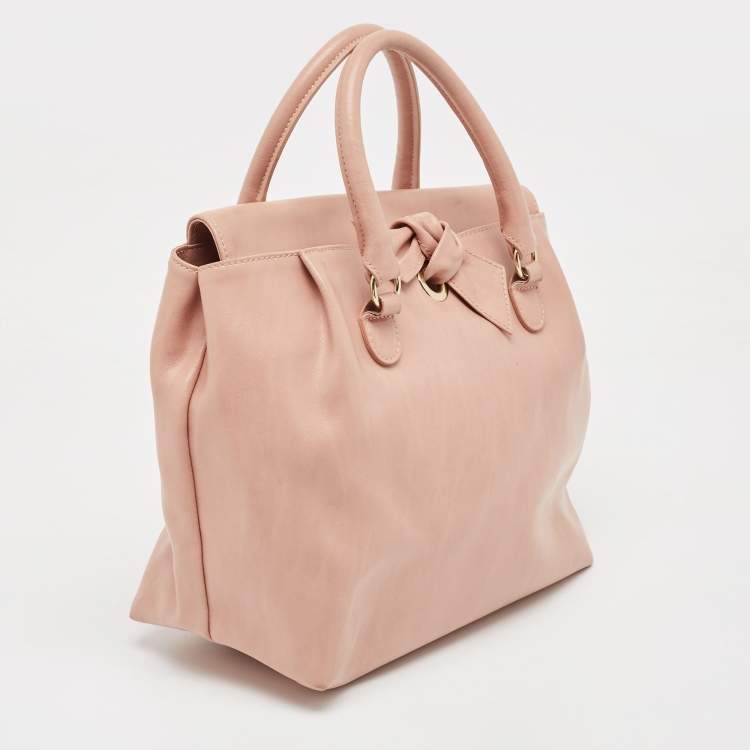 Pre Owned RED Valentino Old Rose Leather Bow Tote