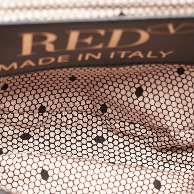 Pre Owned RED Valentino Black Leather Ruffle Convertible Belt Bag
