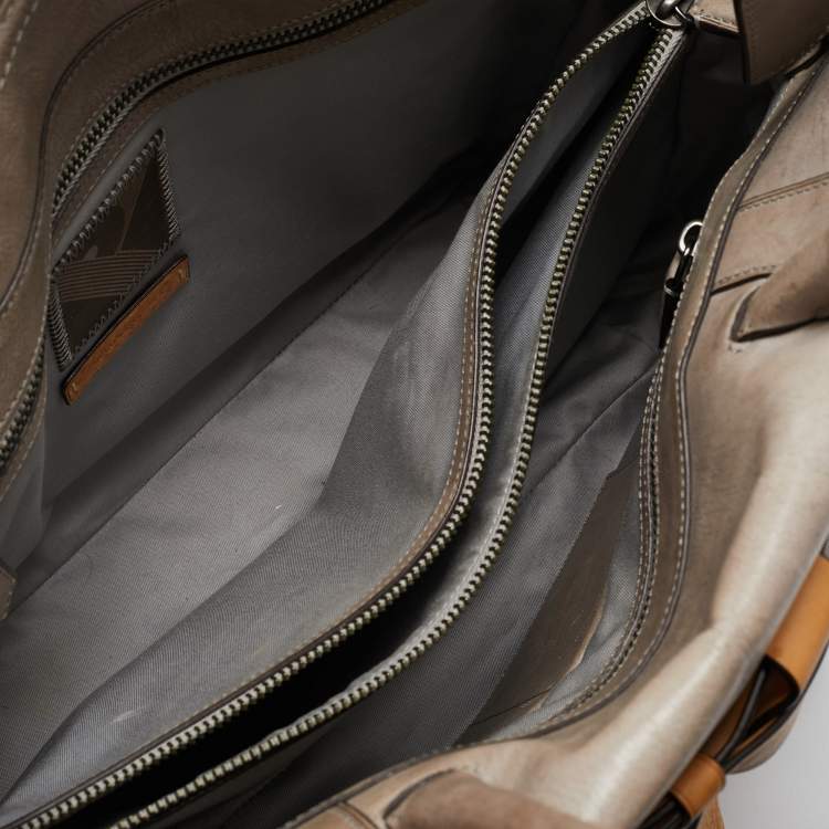 Pre Owned Reed Krakoff Tricolor Canvas and Leather Boxer Tote