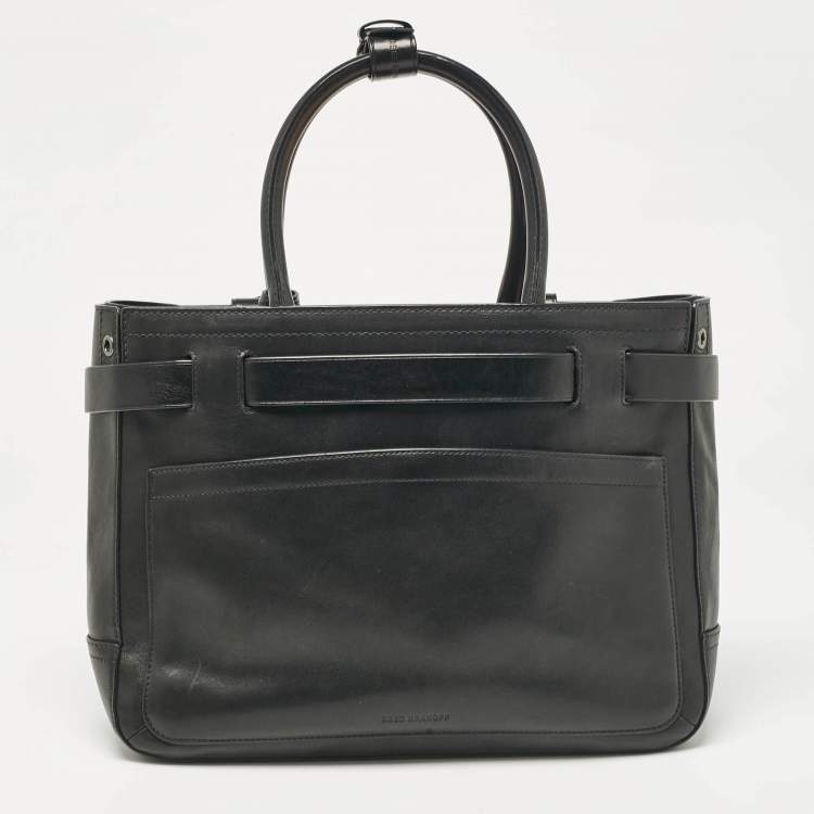 Pre Owned Reed Krakoff Black Leather Gator Boxer II Tote