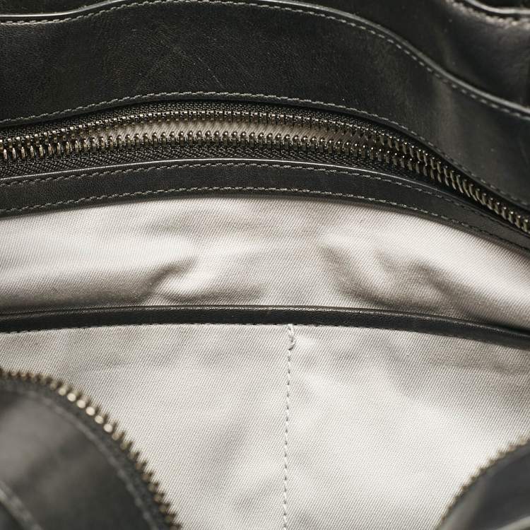 Pre Owned Reed Krakoff Black Leather Gator Boxer II Tote