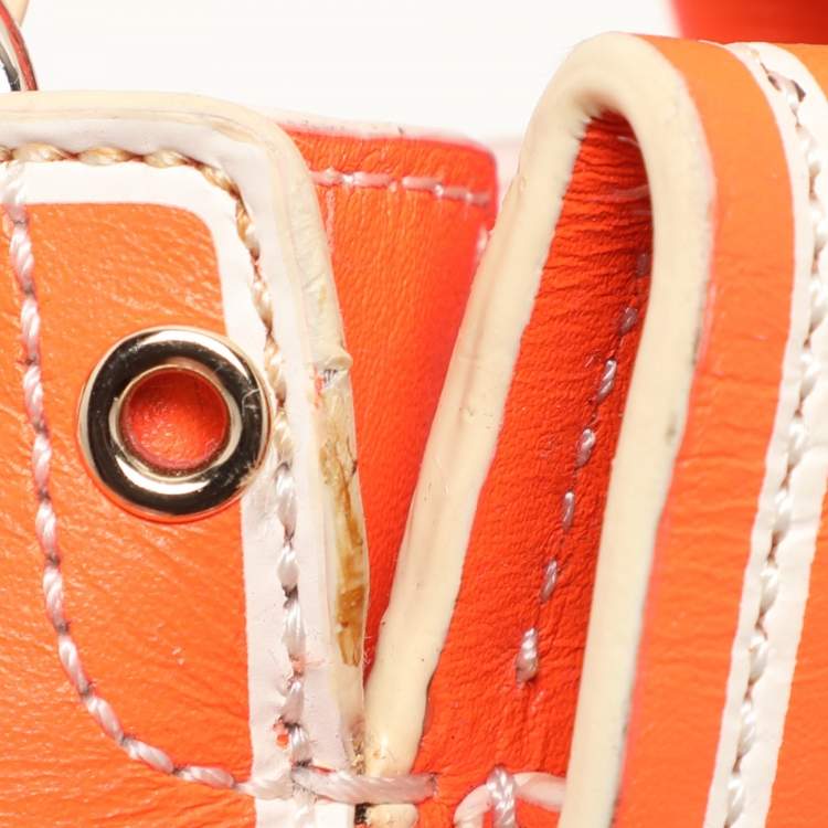 Pre Owned Reed Krakoff Neon Orange Leather Boxer Tote