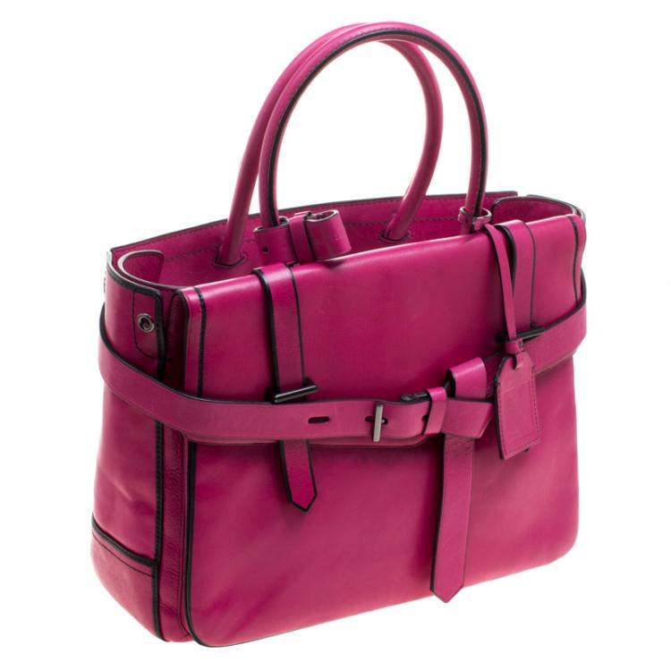 Pre Owned Reed Krakoff Magenta Leather Boxer Tote