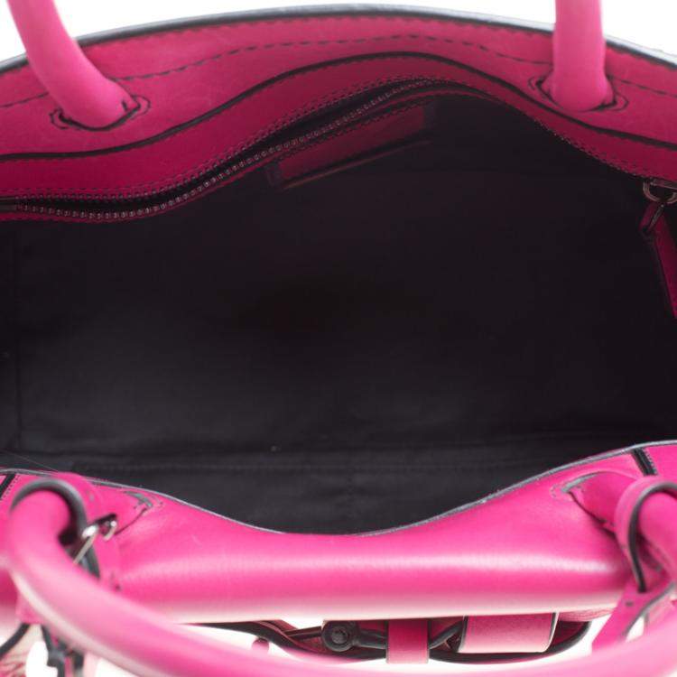 Pre Owned Reed Krakoff Magenta Leather Boxer Tote