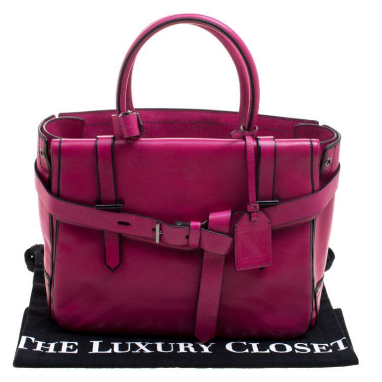 Pre Owned Reed Krakoff Magenta Leather Boxer Tote