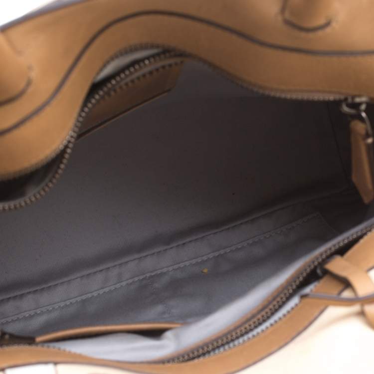 Pre Owned Reed Krakoff Brown/Beige Leather Boxer Tote