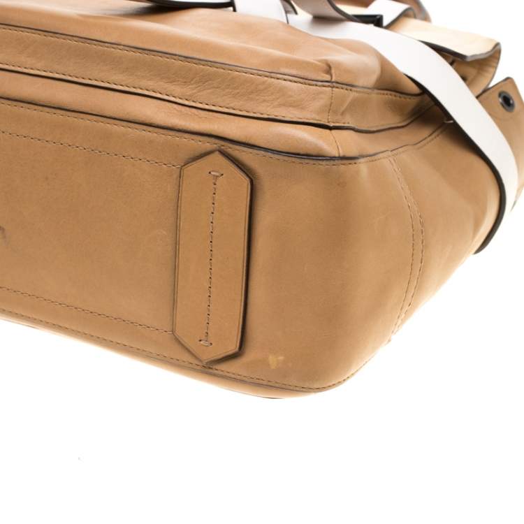 Pre Owned Reed Krakoff Brown/Beige Leather Boxer Tote