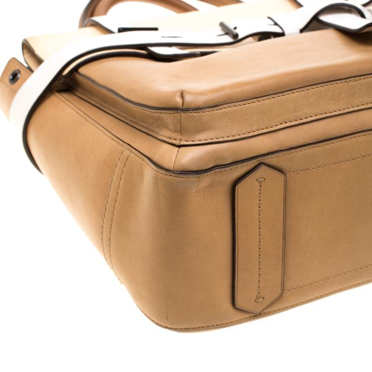 Pre Owned Reed Krakoff Brown/Beige Leather Boxer Tote