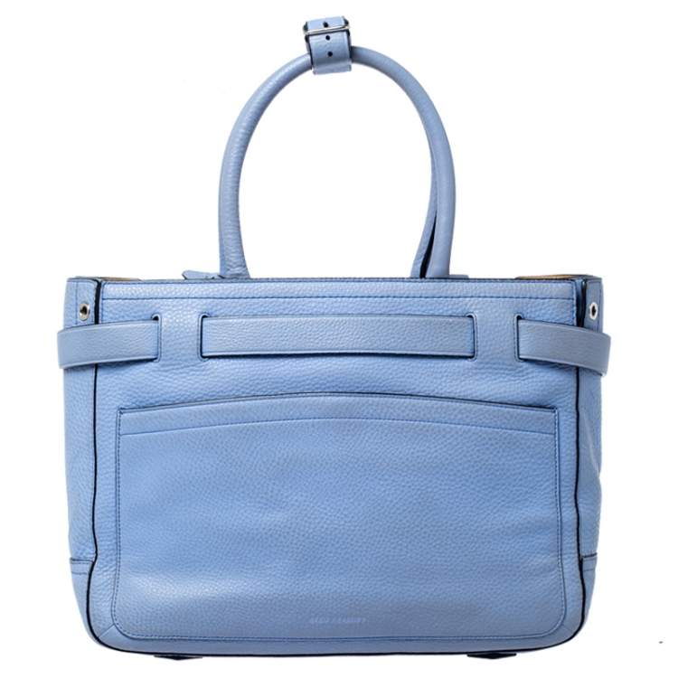 Pre Owned Reed Krakoff Sky Blue Leather Boxer Tote