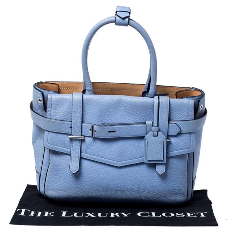 Pre Owned Reed Krakoff Sky Blue Leather Boxer Tote