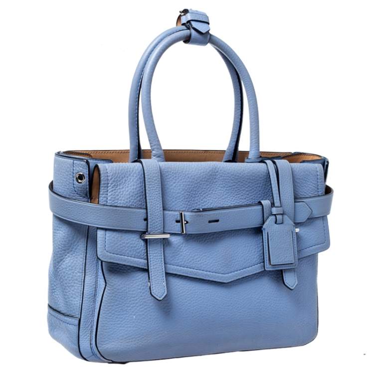 Pre Owned Reed Krakoff Sky Blue Leather Boxer Tote