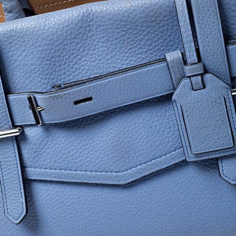 Pre Owned Reed Krakoff Sky Blue Leather Boxer Tote