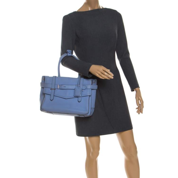 Pre Owned Reed Krakoff Sky Blue Leather Boxer Tote