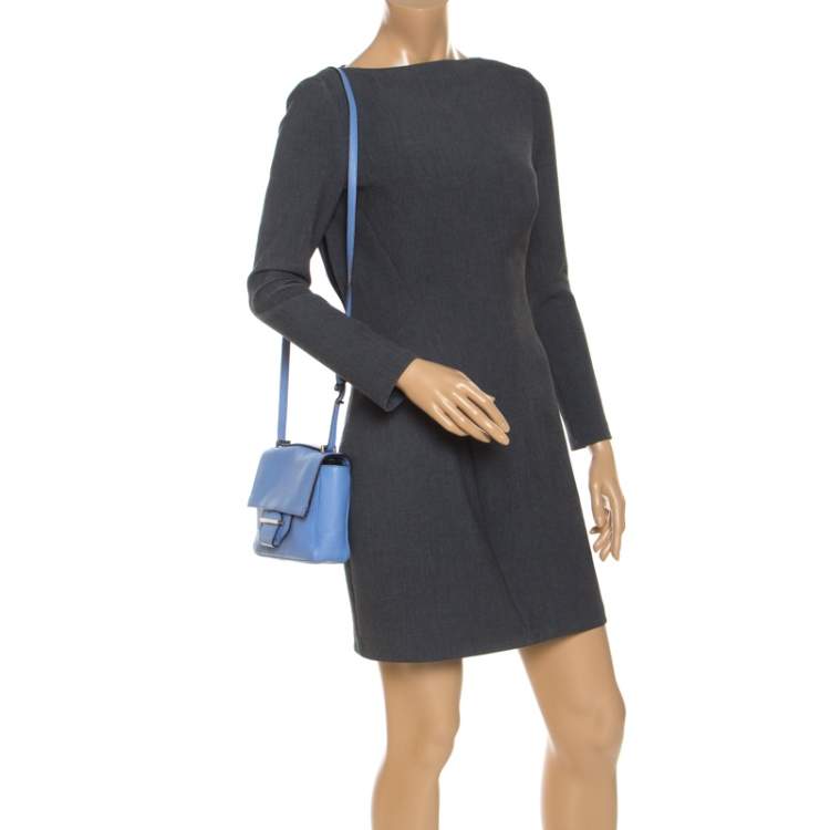Pre Owned Reed Krakoff Sky Blue Leather Crossbody Bag