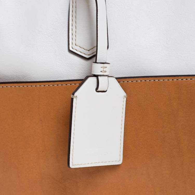 Pre Owned Reed Krakoff Tan/White Leather Atlantique Tote
