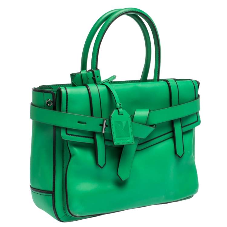 Pre Owned Reed Krakoff Green/Black Leather Boxer Tote