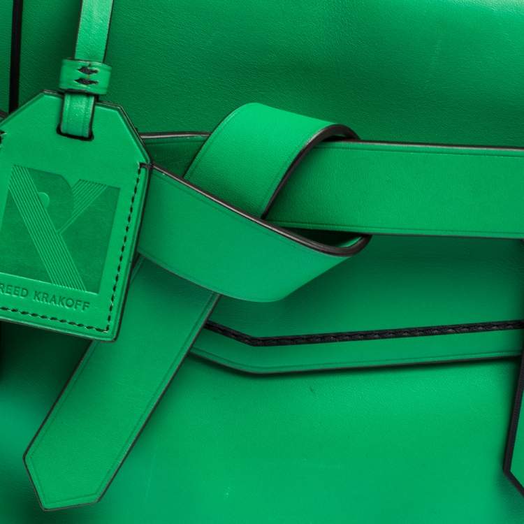 Pre Owned Reed Krakoff Green/Black Leather Boxer Tote
