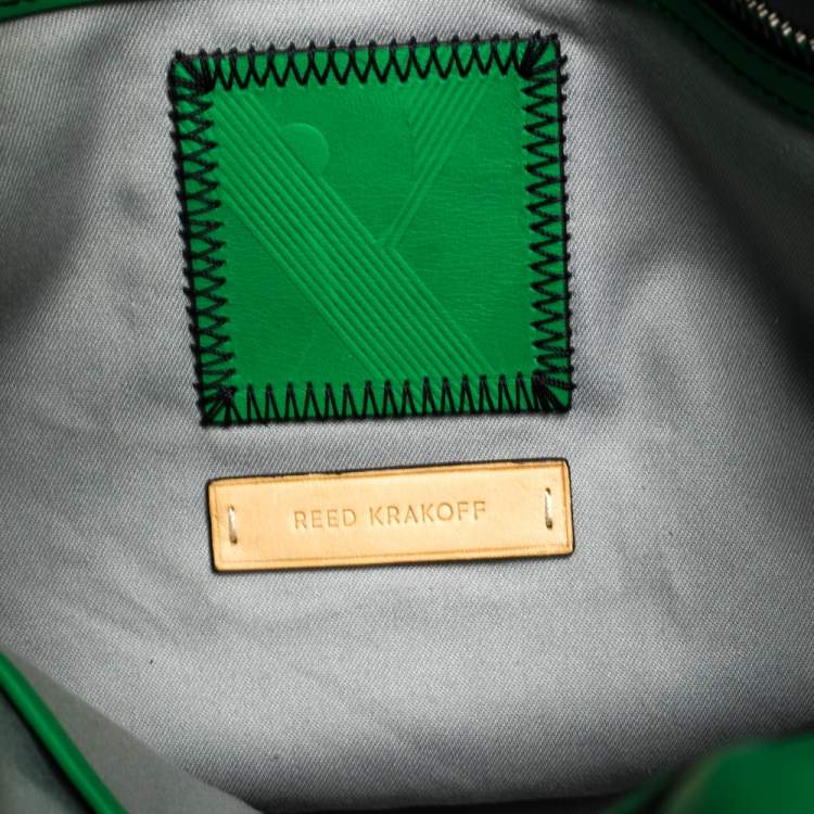 Pre Owned Reed Krakoff Green/Black Leather Boxer Tote