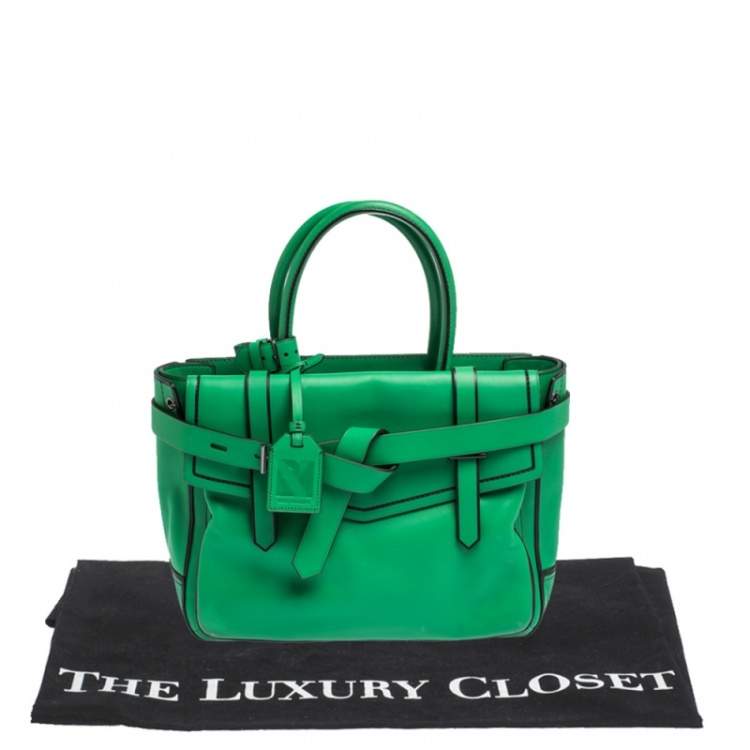 Pre Owned Reed Krakoff Green/Black Leather Boxer Tote